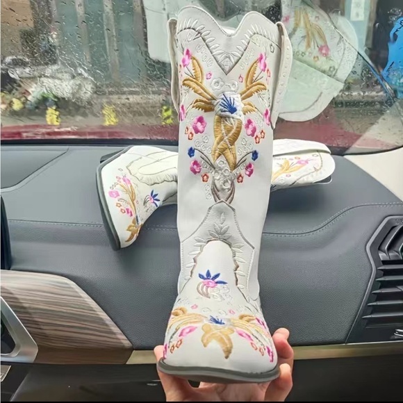 Embroidery cow girl western boho boots - Picture 4 of 4